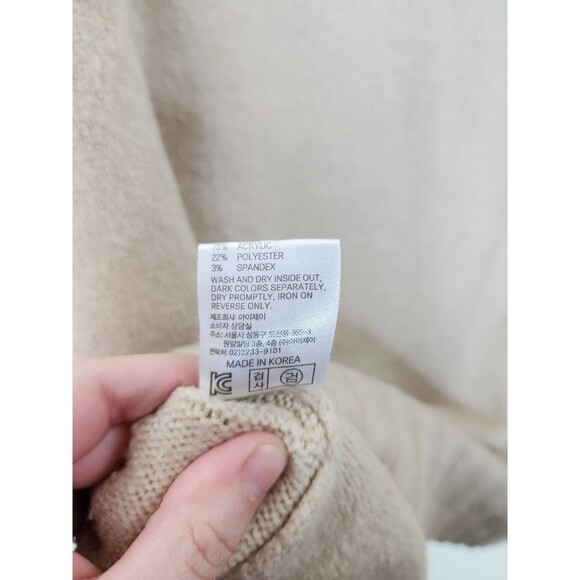 Around 101 Sweater Women's Medium Beige Turtleneck Knit Pullover K-Fashion - Picture 6 of 6